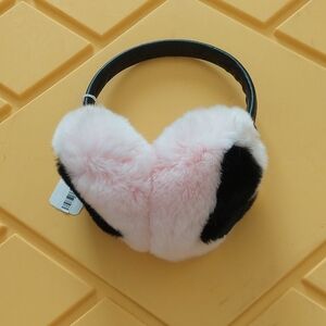 Fluffy Pink and Black Earmuffs